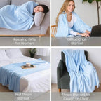 Wearable Blanket Hands Free Soft Flannel Travel Friendly