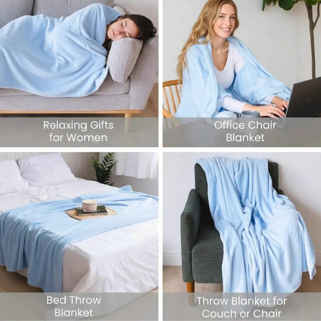 Wearable Blanket Hands Free Soft Flannel Travel Friendly