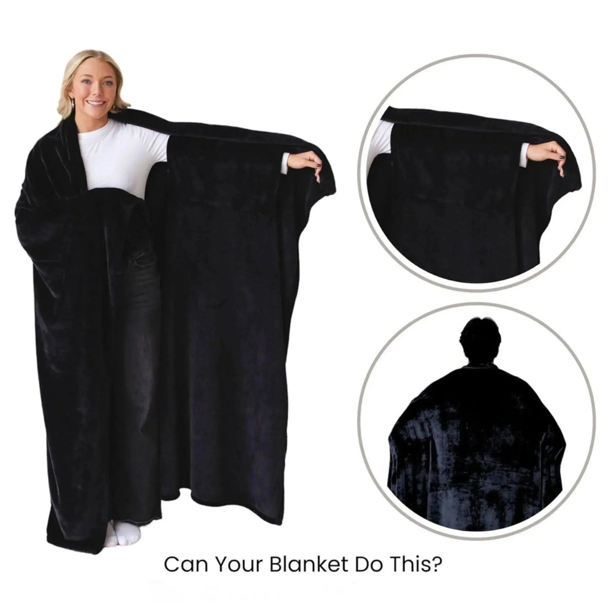 Wearable Blanket Hands Free Soft Flannel Travel Friendly