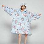 Wearable Blanket Hoodie Oversized Sherpa Lined Kangaroo Pocket