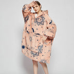 Wearable Blanket Hoodie Oversized Sherpa Lined Kangaroo Pocket