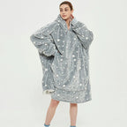 Wearable Blanket Hoodie Oversized Sherpa Lined Kangaroo Pocket