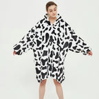 Wearable Blanket Hoodie Oversized Sherpa Lined Kangaroo Pocket