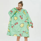 Wearable Blanket Hoodie Oversized Sherpa Lined Kangaroo Pocket