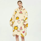 Wearable Blanket Hoodie Oversized Sherpa Lined Kangaroo Pocket