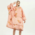 Wearable Blanket Hoodie Oversized Sherpa Lined Kangaroo Pocket