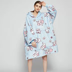 Wearable Blanket Hoodie Oversized Sherpa Lined Kangaroo Pocket