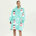 Wearable Blanket Hoodie Oversized Sherpa Lined Kangaroo Pocket