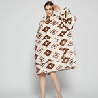 Wearable Blanket Hoodie Oversized Sherpa Lined Kangaroo Pocket