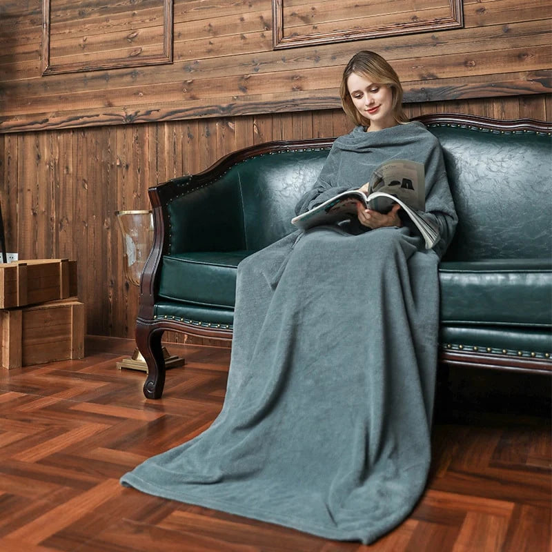 Wearable Blanket Oversized Plush Fleece Kangaroo Pocket