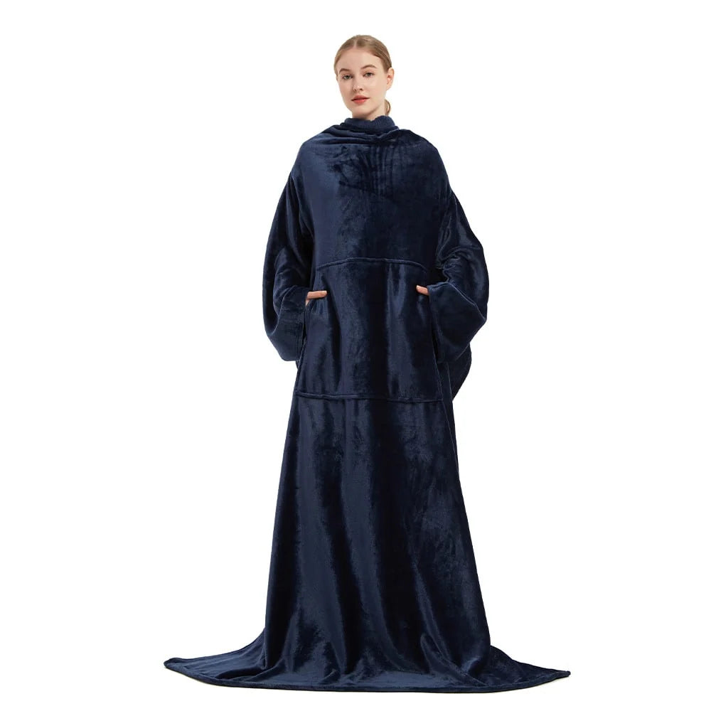Wearable Blanket Oversized Plush Fleece Kangaroo Pocket