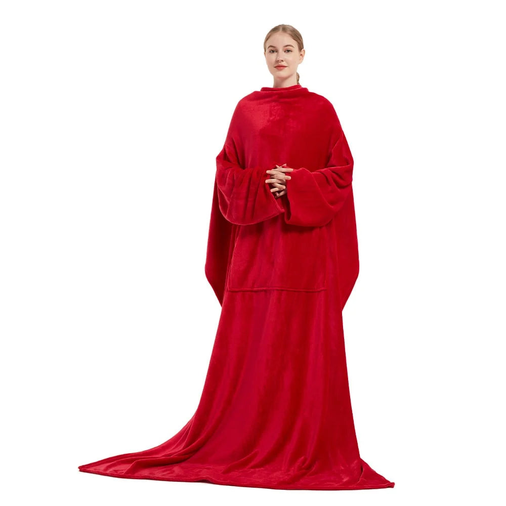 Wearable Blanket Oversized Plush Fleece Kangaroo Pocket