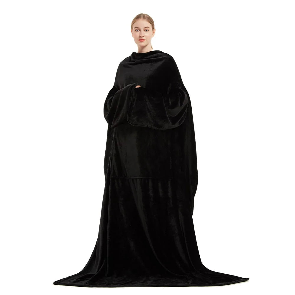Wearable Blanket Oversized Plush Fleece Kangaroo Pocket