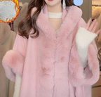 Wearable Blanket Poncho Thick Silky-Lined Hooded