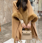 Wearable Blanket Poncho Thick Silky-Lined Hooded