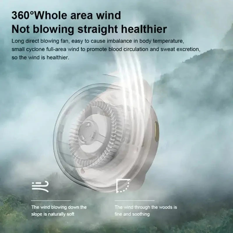 Wearable Clip Fan Bladeless 23-Hour USB Rechargeable