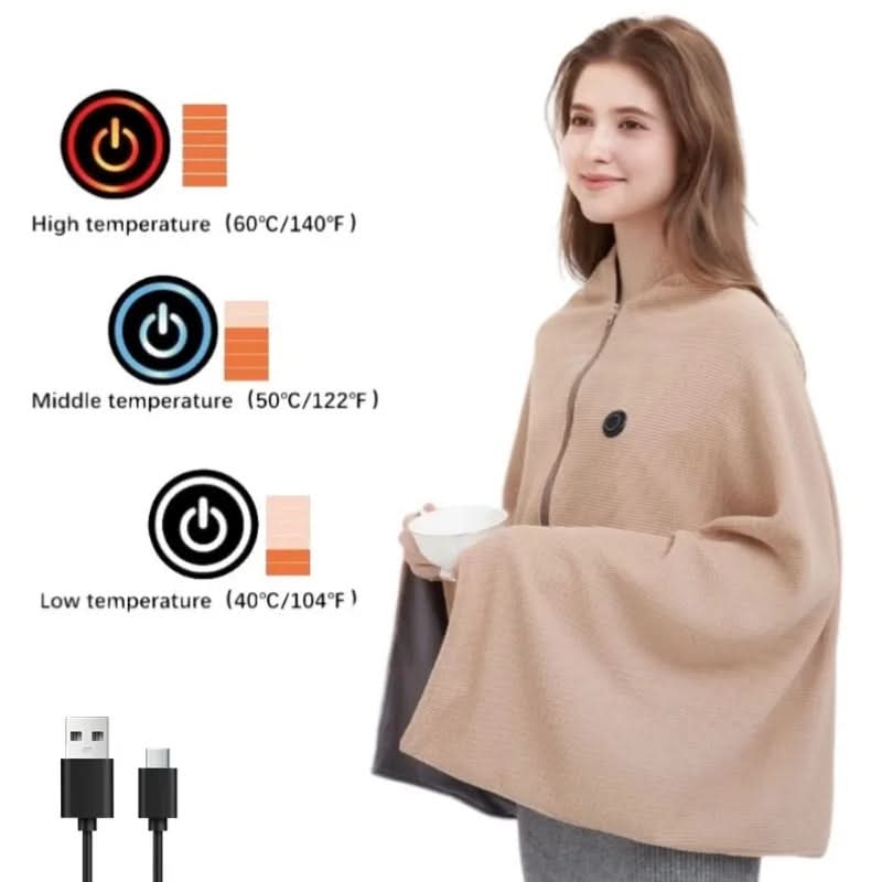 Wearable Heated Blanket USB Powered 3 Heat Levels Machine Washable