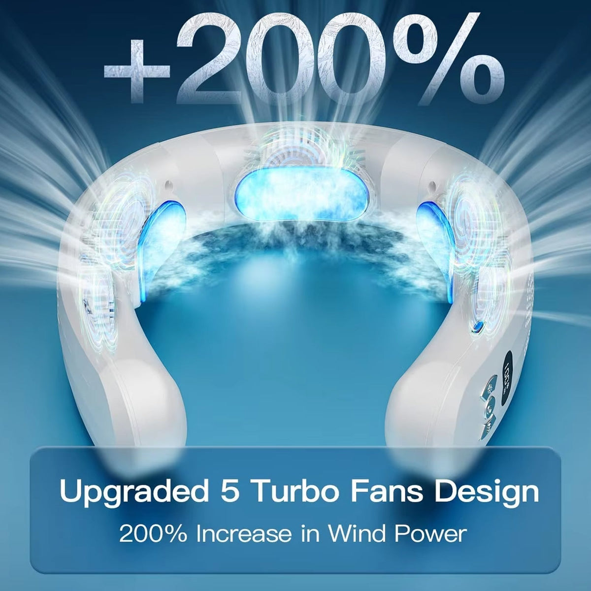 Wearable Neck Fan 360° Airflow Fast Cooling 8-Hour Battery