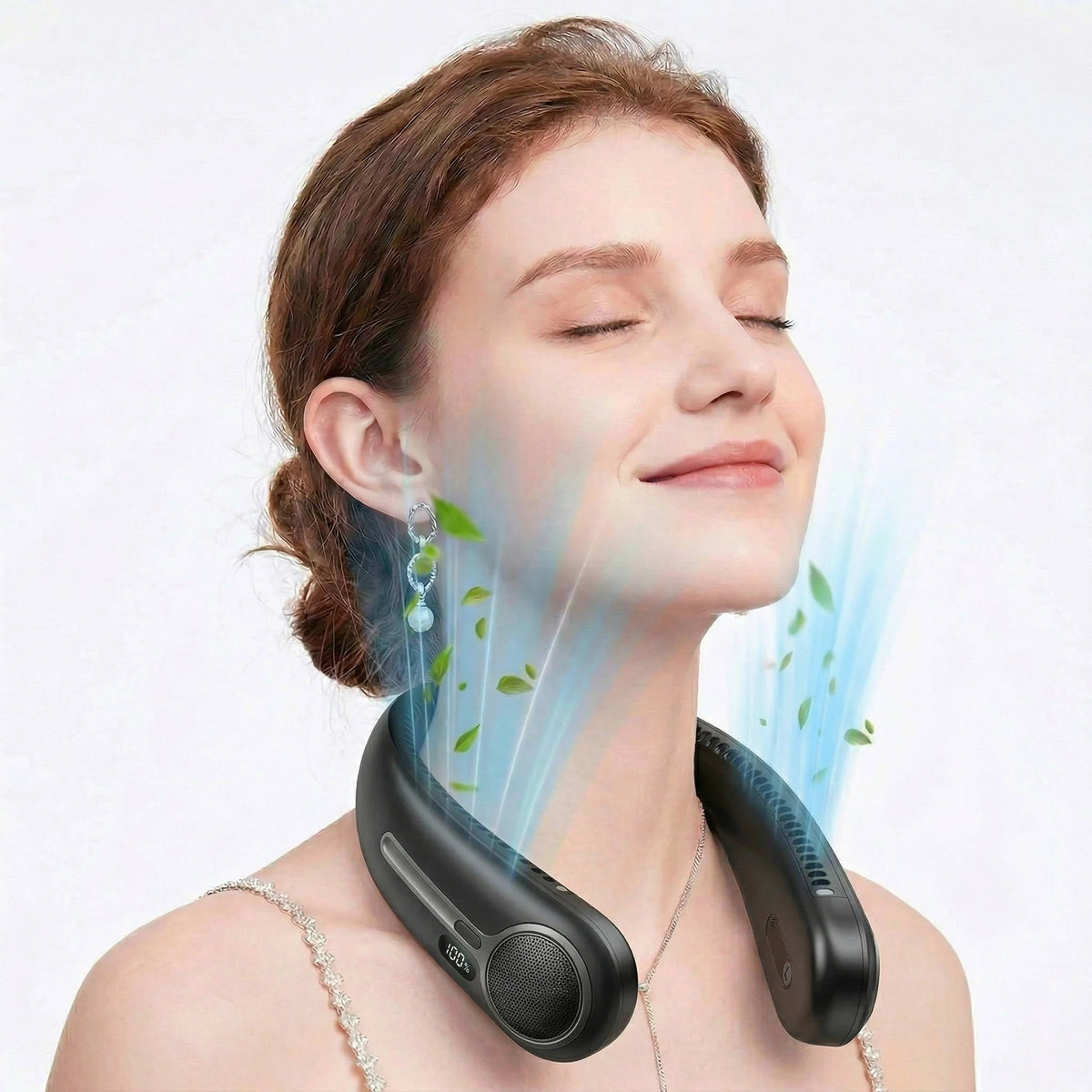 Wearable Neck Fan Bladeless Dual Brushless 360° Airflow 14-Hour