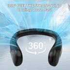 Wearable Neck Fan Bladeless Dual Brushless 360° Airflow 14-Hour
