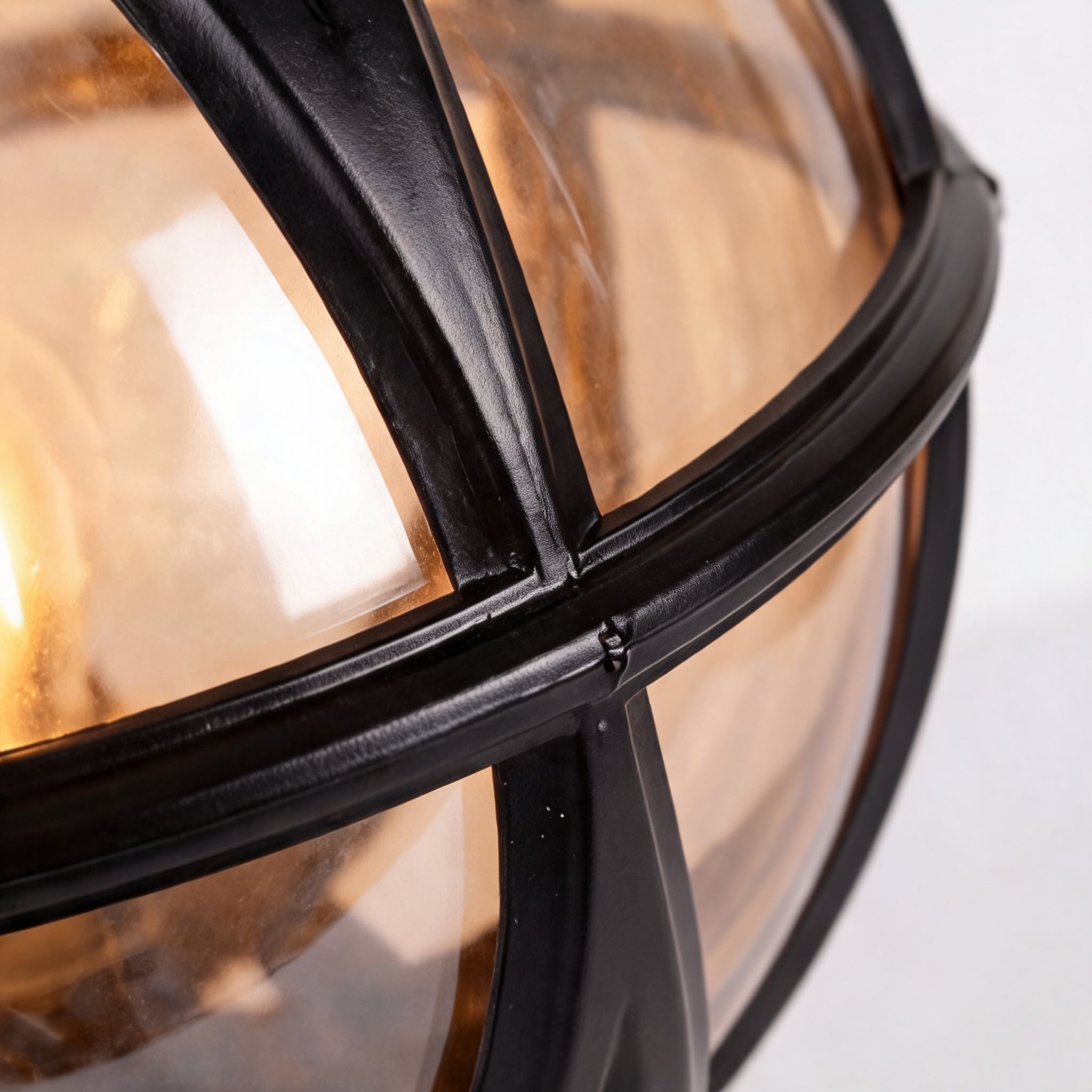 Weather-Resistant Vintage-Modern Aluminum & Glass Fence Post Light