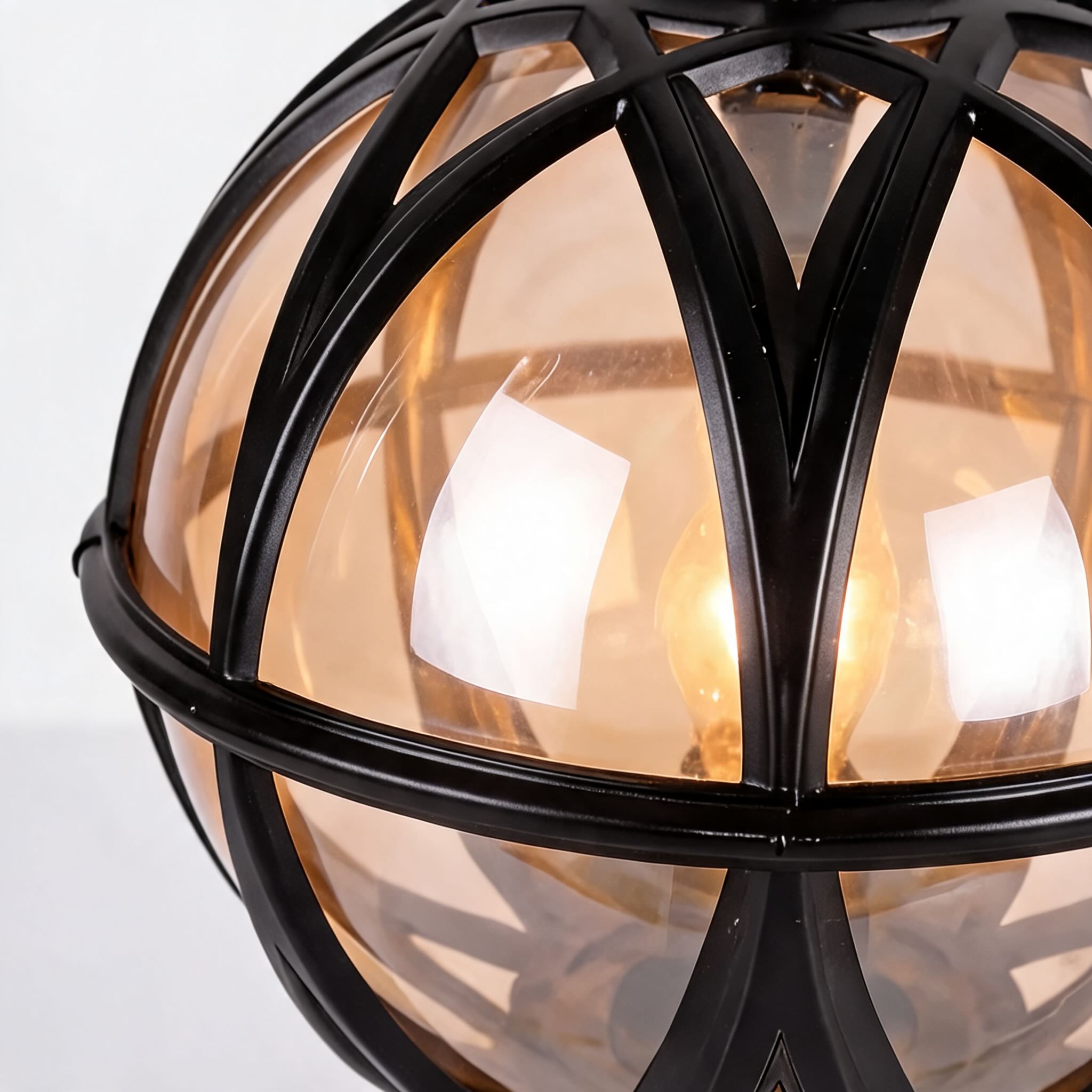 Weather-Resistant Vintage-Modern Aluminum & Glass Fence Post Light