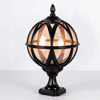 Weather-Resistant Vintage-Modern Aluminum & Glass Fence Post Light