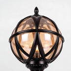 Weather-Resistant Vintage-Modern Aluminum & Glass Fence Post Light