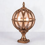 Weather-Resistant Vintage-Modern Aluminum & Glass Fence Post Light