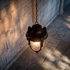 Weatherproof Adjustable Aluminum & Glass Outdoor Pendant Light