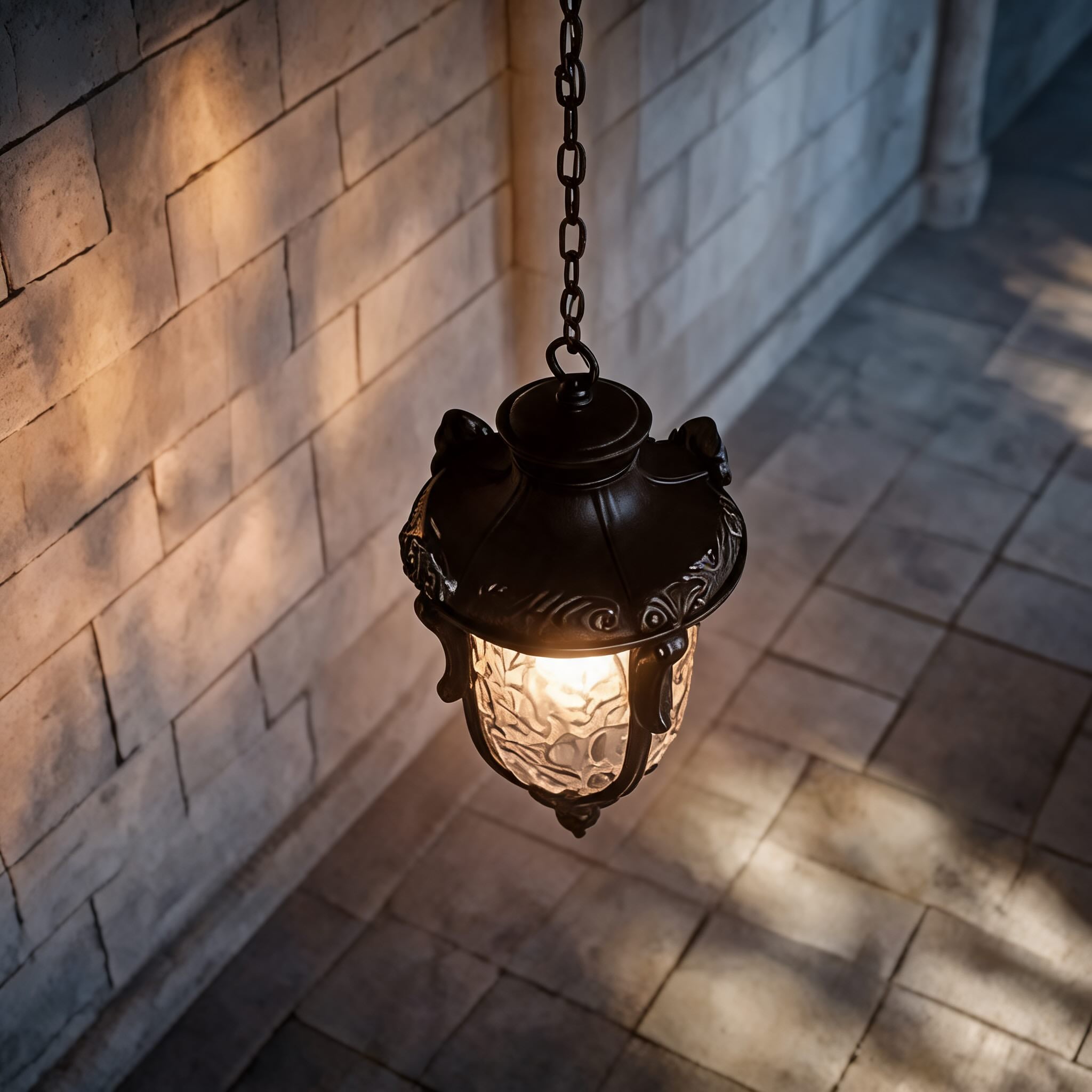 Weatherproof Adjustable Aluminum & Glass Outdoor Pendant Light