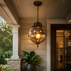 Weatherproof Aluminum Glass Globe Pendant Light (Adjustable Chain)