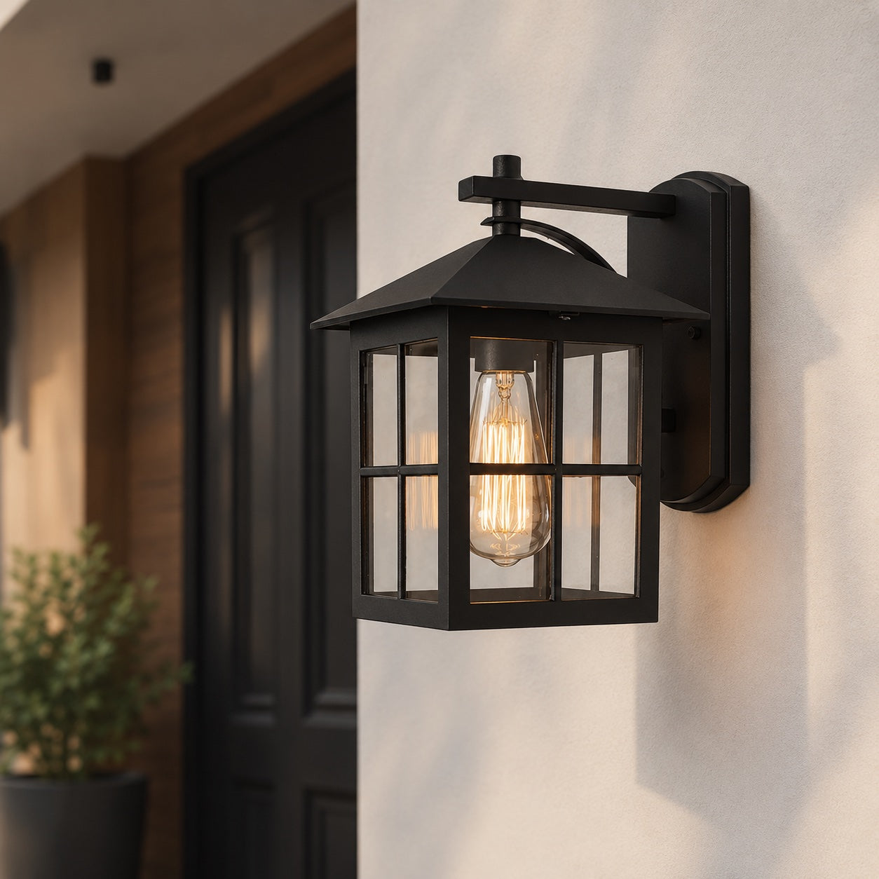 Weatherproof Aluminum & Glass Outdoor Wall Sconce (IP65)