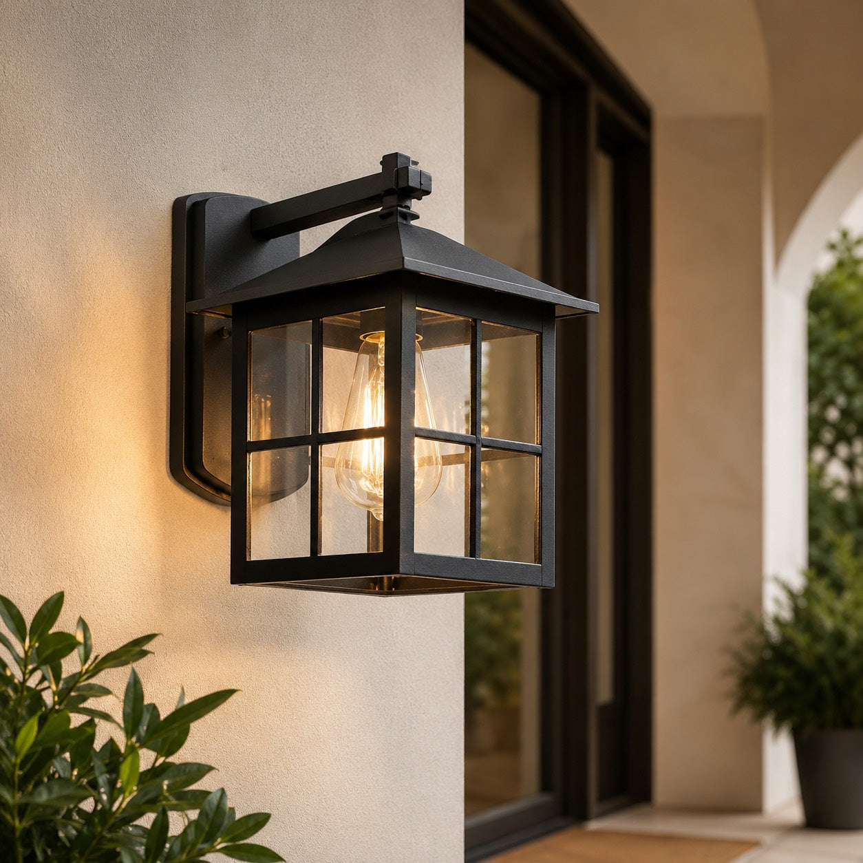 Weatherproof Aluminum & Glass Outdoor Wall Sconce (IP65)