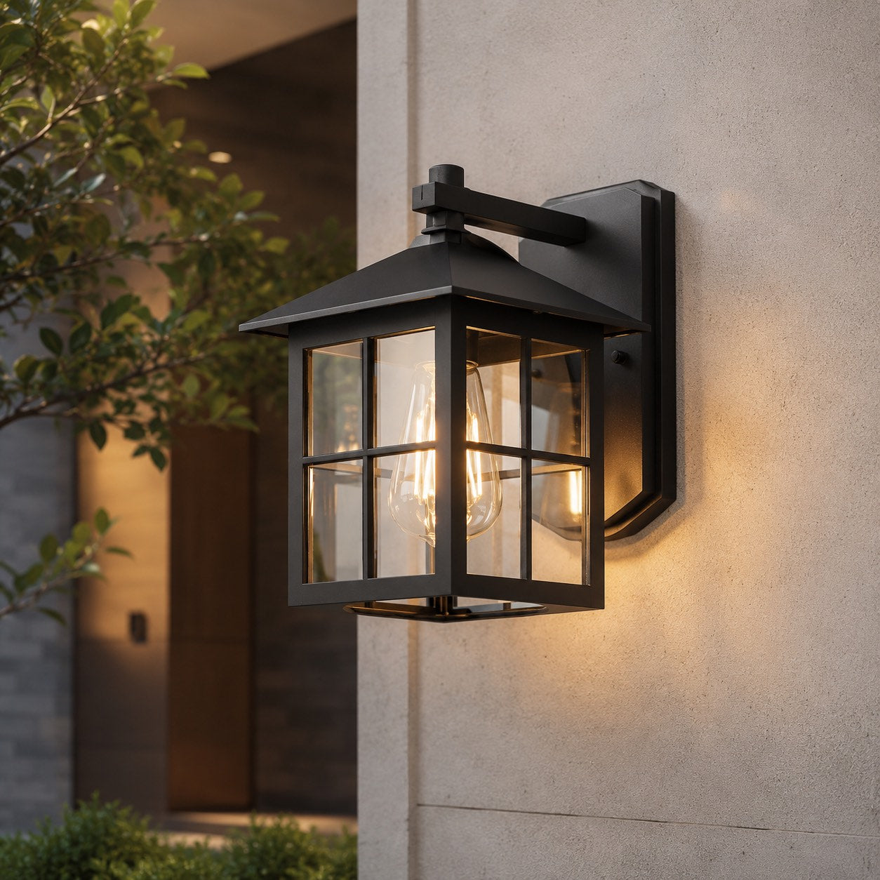 Weatherproof Aluminum & Glass Outdoor Wall Sconce (IP65)