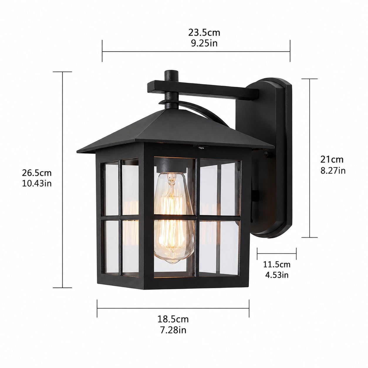 Weatherproof Aluminum & Glass Outdoor Wall Sconce (IP65)