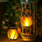 Weatherproof Dancing Flame Solar & USB Outdoor Lantern