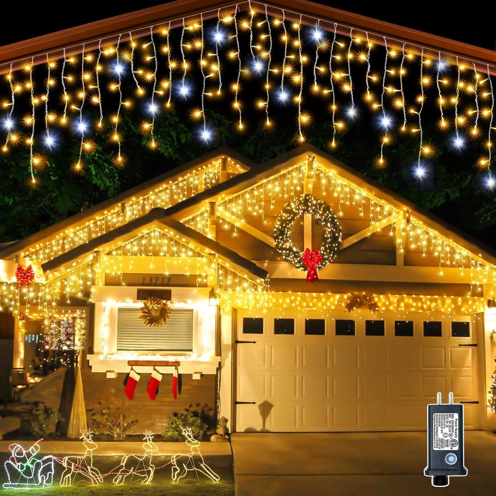 Weatherproof Twinkling LED Curtain Lights (Expandable)