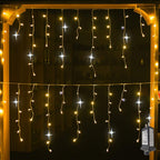 Weatherproof Twinkling LED Curtain Lights (Expandable)