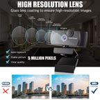 Webcam 4K Ultra-HD 120° Wide-Angle Dual Noise-Reducing Microphones