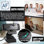 Webcam 4K Ultra-HD 120° Wide-Angle Dual Noise-Reducing Microphones