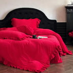 Wedding Bedding Set Milk Fiber Woven Fade-Resistant 4 Piece