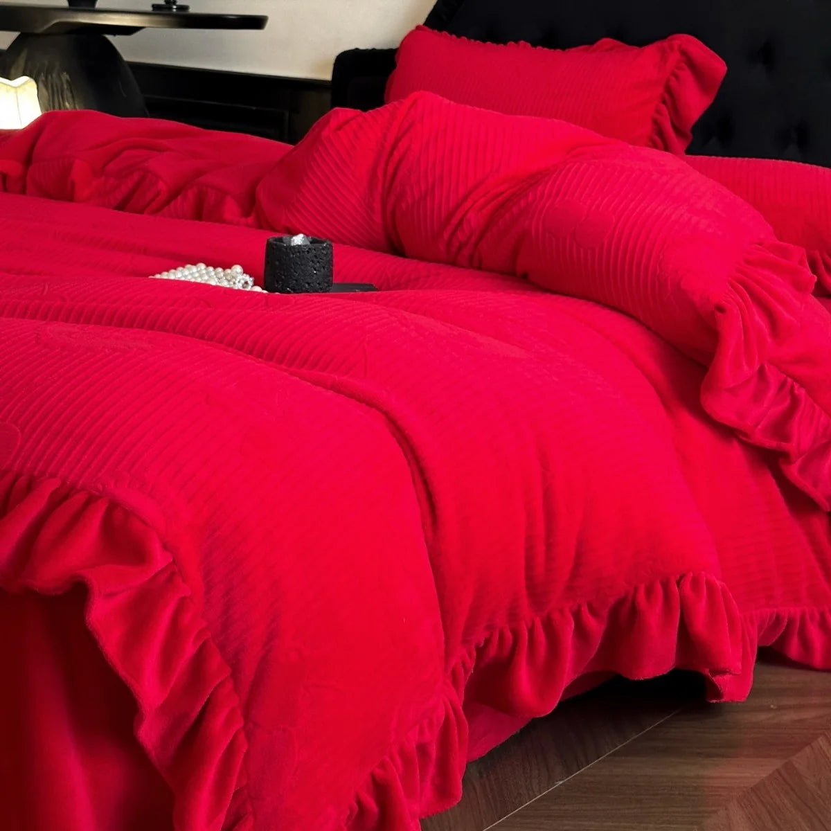 Wedding Bedding Set Milk Fiber Woven Fade-Resistant 4 Piece