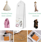 Wedding Dress Storage Bag Extra-Large Water-Resistant 3 Clear Pockets