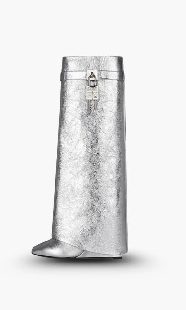 Wedge Boots Slip-On Hidden 3.5-Inch Vegan Leather