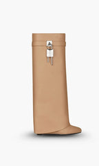 Wedge Boots Slip-On Hidden 3.5-Inch Vegan Leather