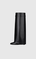 Wedge Boots Slip-On Hidden 3.5-Inch Vegan Leather