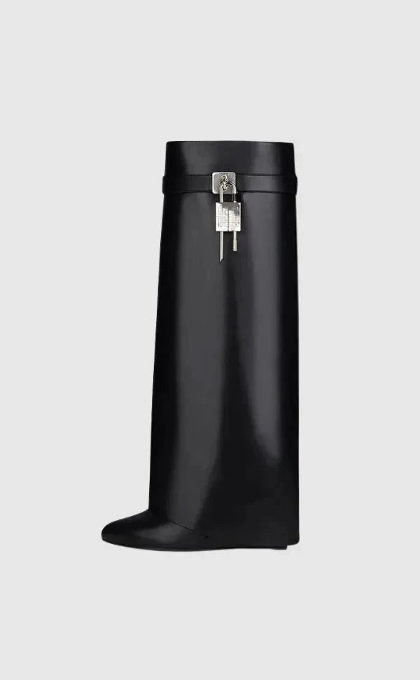 Wedge Boots Slip-On Hidden 3.5-Inch Vegan Leather