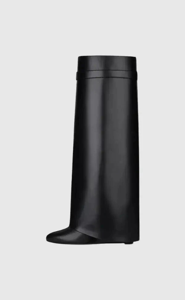 Wedge Boots Slip-On Hidden 3.5-Inch Vegan Leather