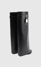 Wedge Boots Slip-On Hidden 3.5-Inch Vegan Leather